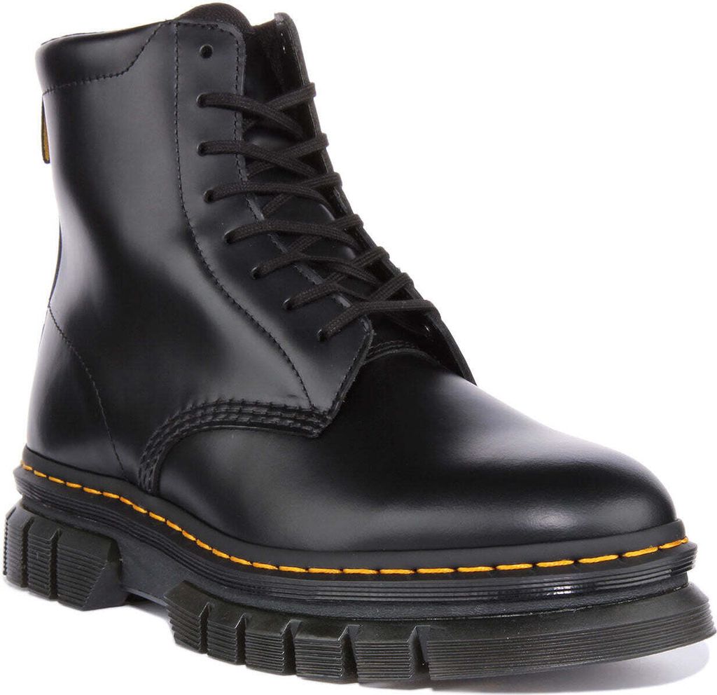 Dr Martens Rikard Herren Glatt Leder Schnürung Plattform Stiefel Schwarz – undefined / Schwarz