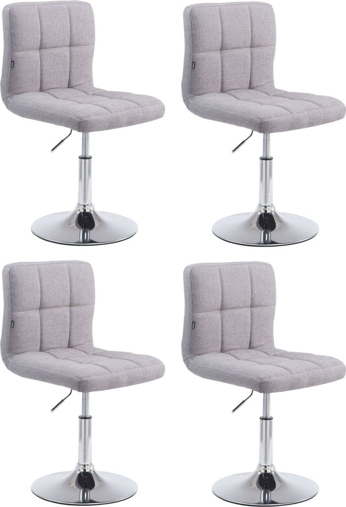 4er Set HLO-CP93 Lounger V2 Stoff grau