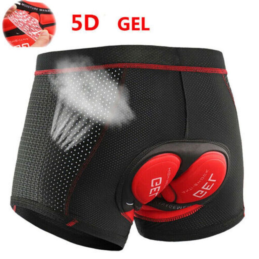 5D Gel Fahrradhose Herren Damen Sitzpolster Radhose Radlerhose Unterhose Pants (XXL)