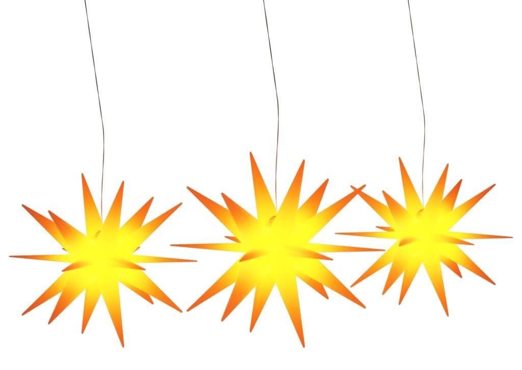 vidaXL Étoiles de Noël LED 3 pcs. Pliable Jaune Image du produit 