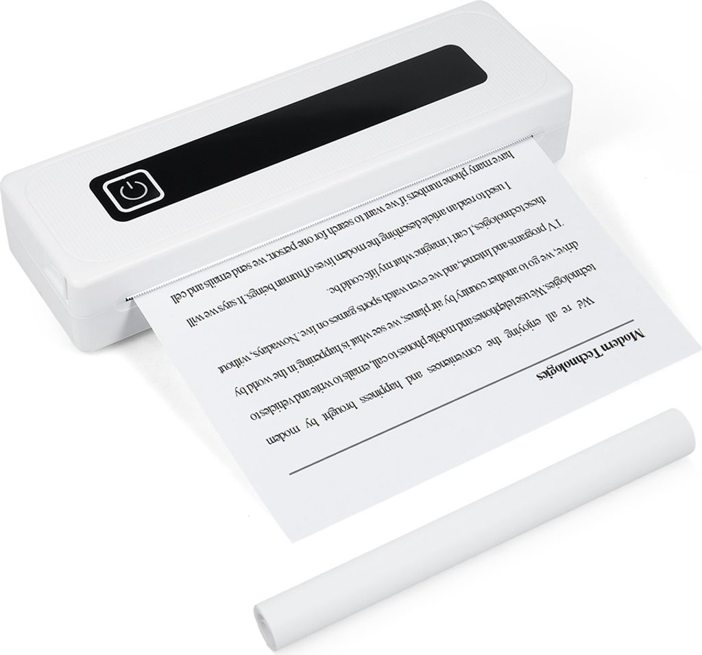 Tragbarer A4-Drucker, Thermopapierdruck fuer unterwegs, mobiler Fotodrucker, kabellose BT-Verbindung, kompatibel mit iOS und Android, unterstuetzt ...