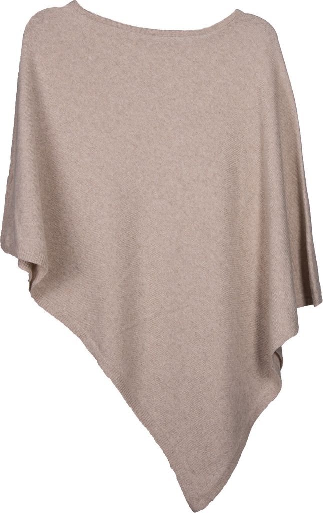 styleBREAKER Damen Feinstrick Poncho in Unifarben, leicht asymmetrischer Schnitt, Ärmellos, Rundhals 08010042