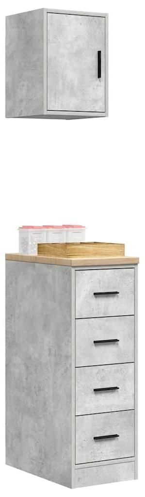 vidaXL Garagenschränke 2 Stk. Betongrau Holzwerkstoff