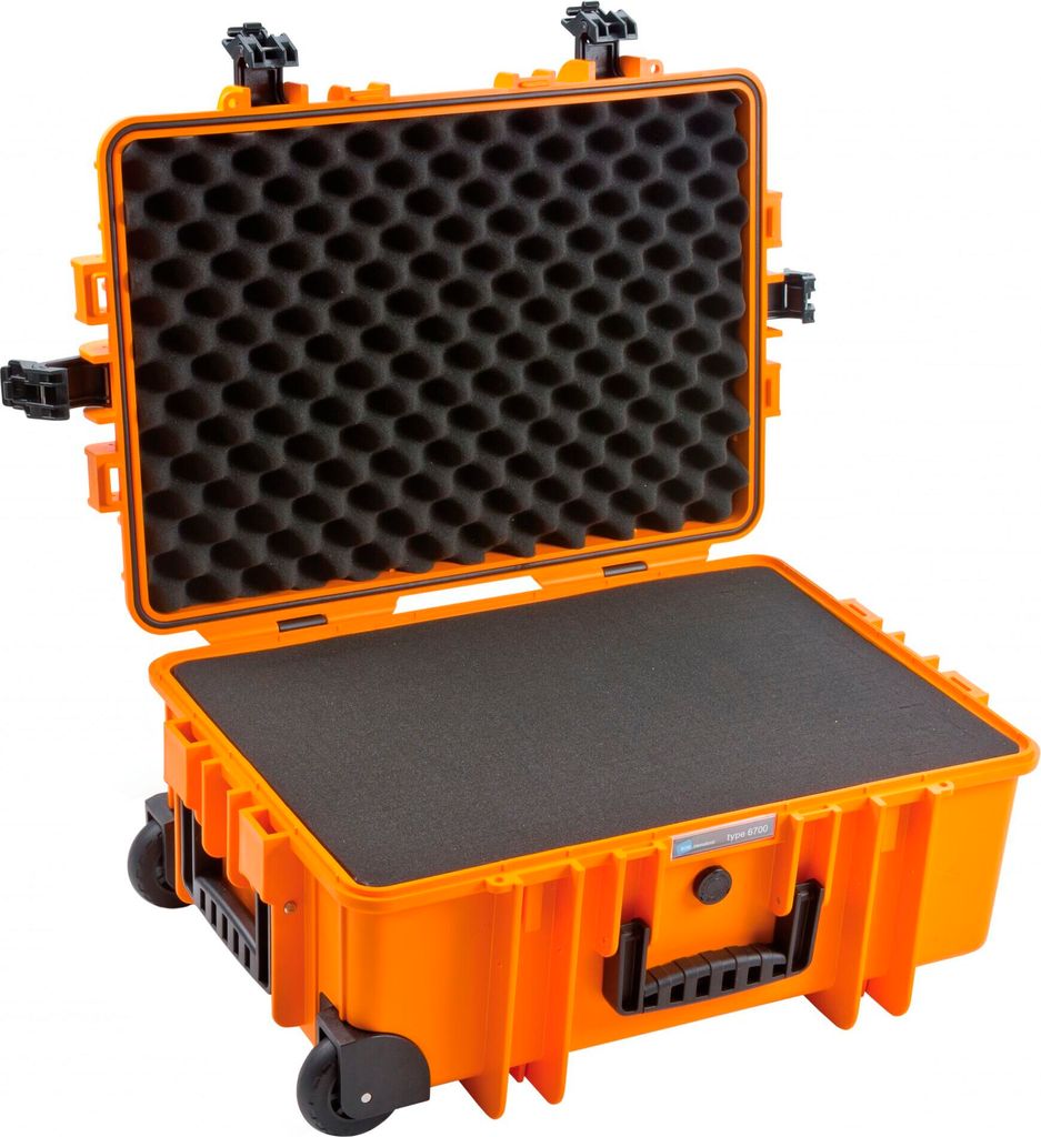 B&W Outdoor Case Type 6700 orange mit Schaumstoffeinsatz