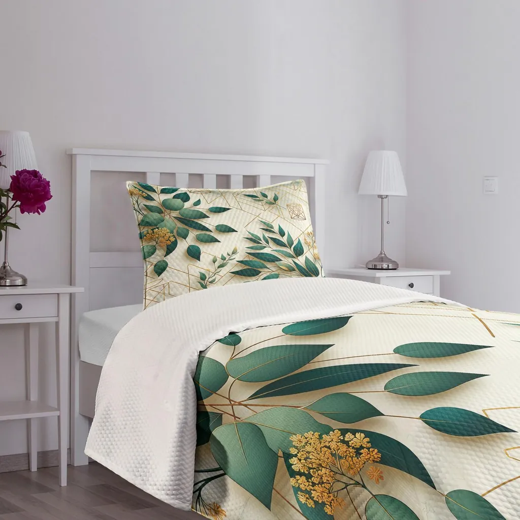 ABAKUHAUS Tropicale Lenzuolo con Angoli, Palme su Caraibi, Comodo e Morbido Tessuto Decorativo da Letto Tasca Elastica a Tutto Tondo, 160 x 200 cm