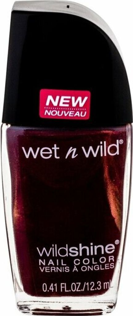 wet n wild Wild Shine Nail Color, 12,3 ml, Burgund, Burgundy Frost, Färbung, Flasche, Pinsel