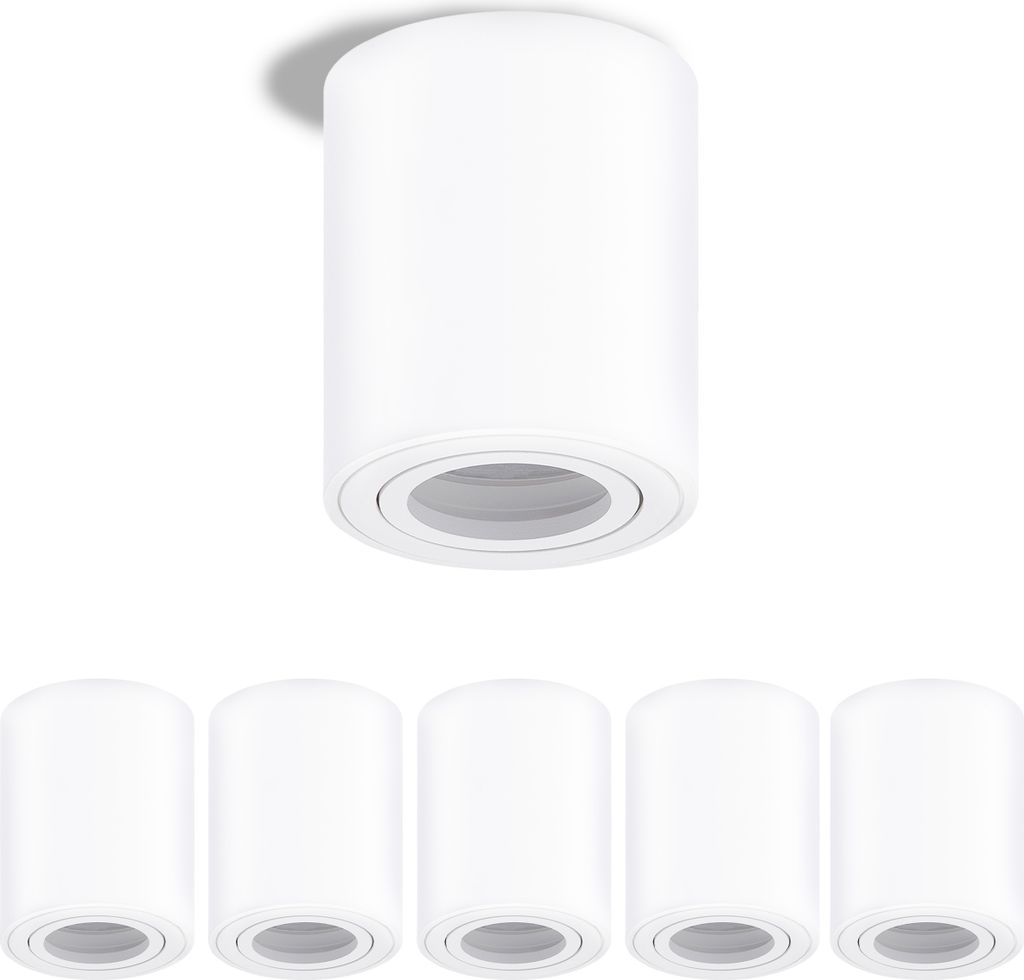 Oktaplex 6 Stück Aufbauspotrahmen GU10 / LED-Module weiß Deckenstrahler