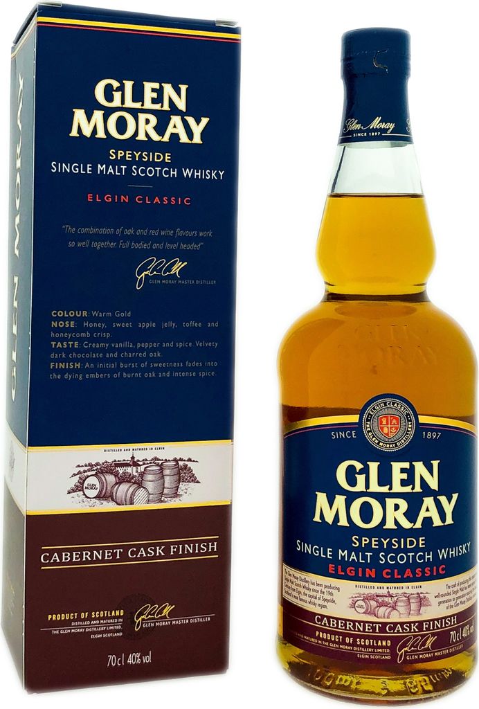 Glen Moray Cabernet Finish + Box 700ml 40% Vol. Produktbild 