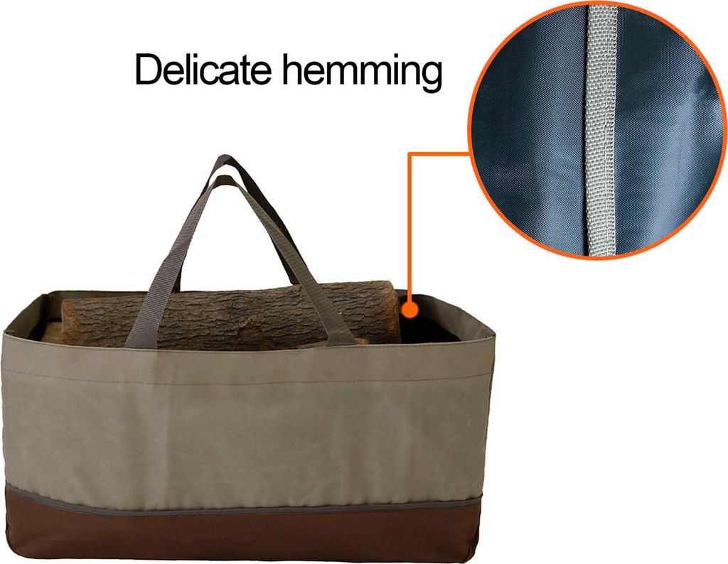 Kaminholztasche aus Oxford Stoff Holzkorb Kaminholzkorb Produktbild 6