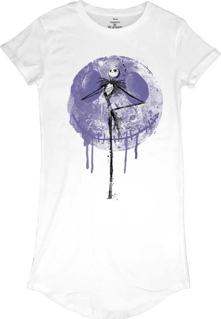 Nightmare Before Christmas - Moon Drip Womens White T-Shirt Dress - Größe M