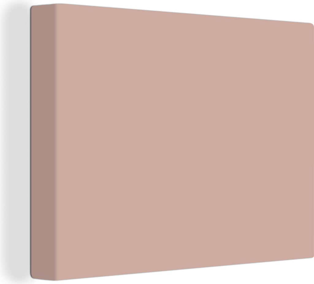 MuchoWow - Leinwandbilder - Rosa - Palette - Einfarbig - Einfarbig rosa, Wandbild, Wanddeko Bilder Wohnzimmer, 80x60 cm