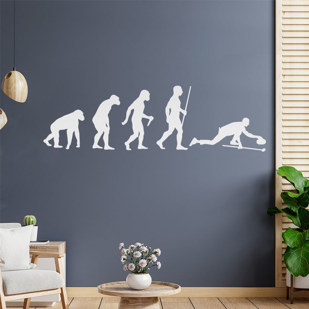 Curling Spieler Evolution Wandtattoo Wandaufkleber Wall Sticker - Dekoration, Küche, Wohnzimmer, Schlafzimmer, Badezimmer