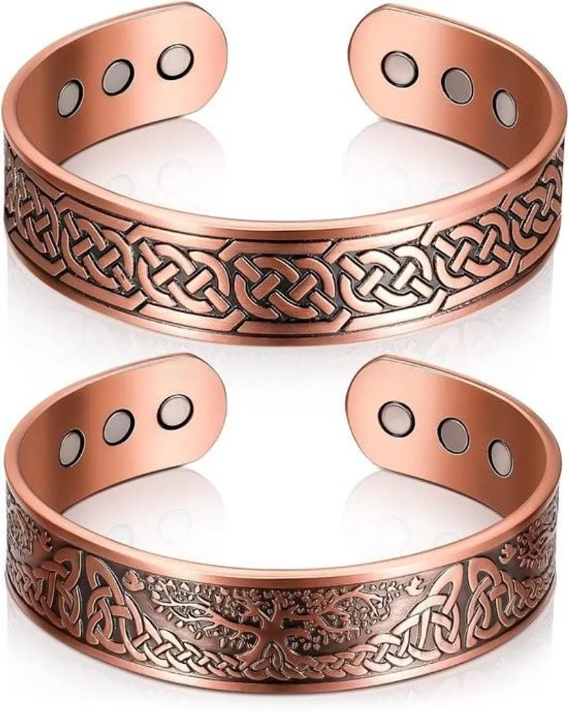 Bracelet en Cuivre 9 Aimants 3500 Gauss Allecto Plus Style Celtique