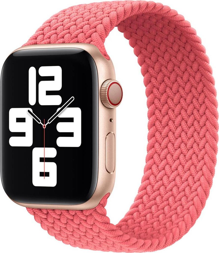 Geflochtenes Solo Loop für das Apple Watch | 44/45/46/49 mm - Größe 6 - Pink Punch