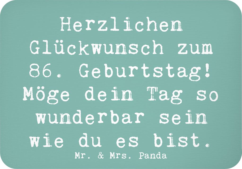 Mr. & Mrs. Panda Kühlschrankmagnet Spruch 86. Geburtstag - Meeresbrise - Geschenk, haftmagnet, liebe Botschaft, Happy Birthday, whiteboardmagnet, ...