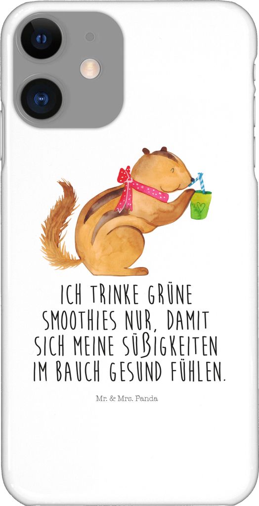 Mr. & Mrs. Panda Iphone 11 Handyhülle Eichhörnchen Smoothie - Weiß - Geschenk, XR, Handy Schutzhülle, Gute Laune, Cover, Abnehmen, Hülle, Stre...