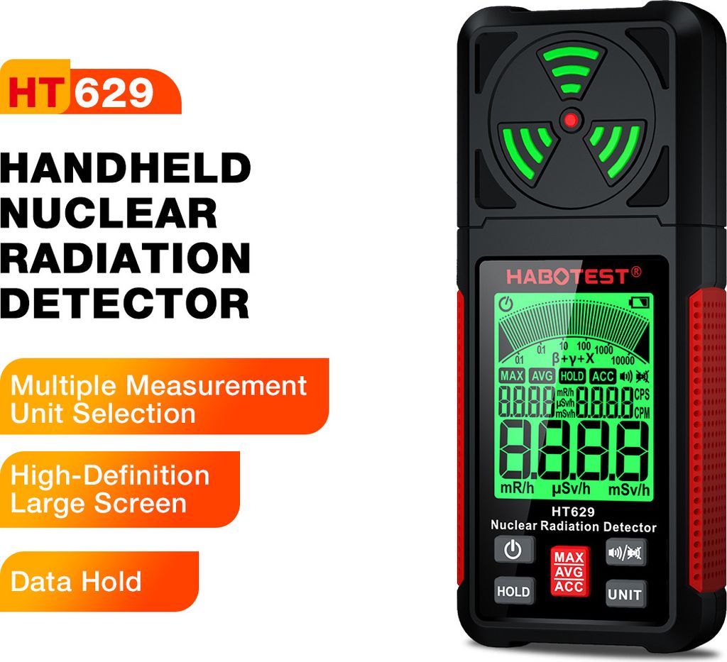 HABOTEST HT629 Detektor jaderného záření Geigerův čítač Obrázek produktu 3