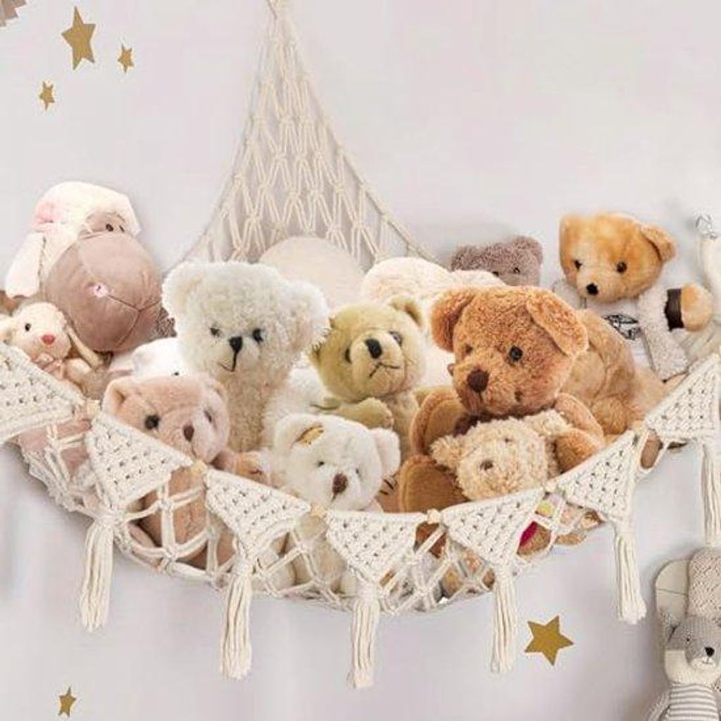 Ultiluxe Knuffel Opberger - Stoffen Dieren Aufhänger - Kinderzimmer Deko - Boho - Platzsparend - Transparent