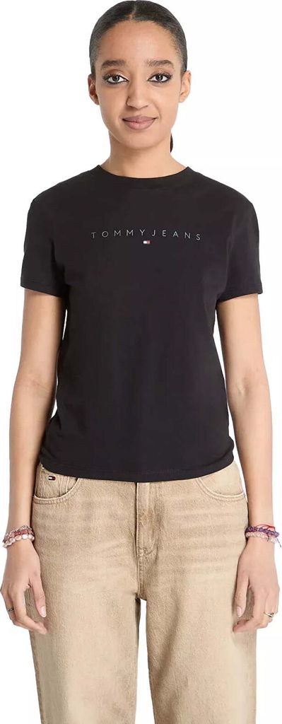 Tommy Hilfiger Damen T-Shirt Schwarz - Einfarbig, Kurzarm, Rundhals - Perfekt für Frühling/Sommer (Artikelcode: DW0DW20315) : Größe - XL Größ...
