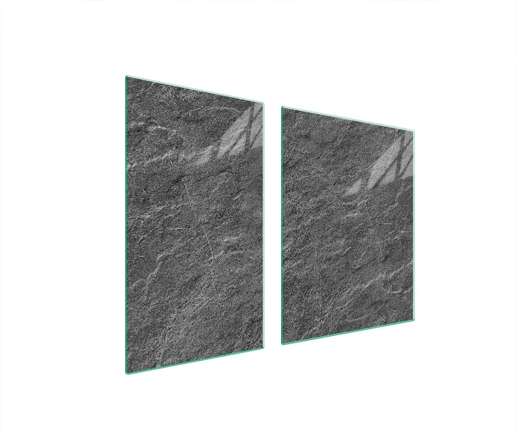Piastre copri fornelli 2 pezzi 100x52 Copri piano cottura in ceramica tagliere in vetro grigio ardesia