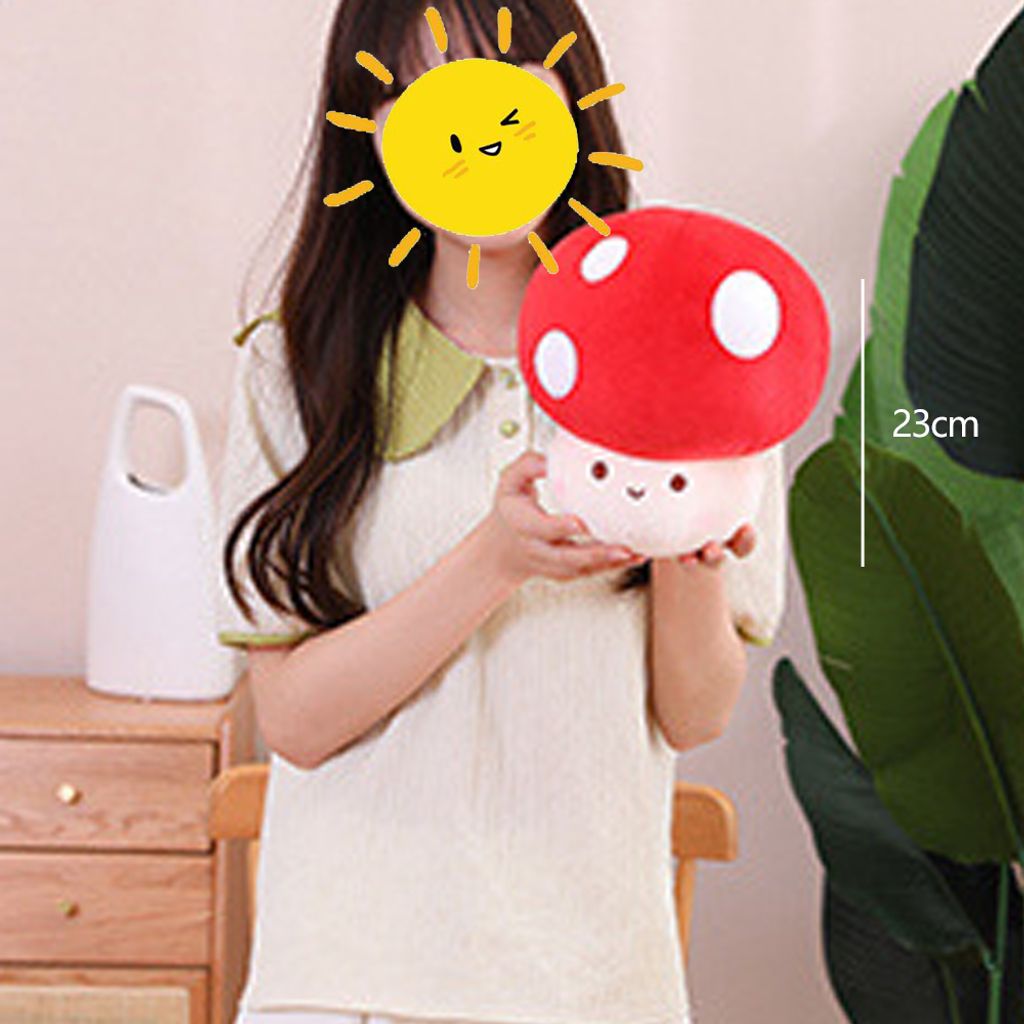 360Home Kinder Plüschtier Pilzpuppe Kopfkissen 23cm