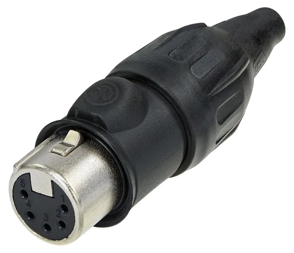 Connecteur Neutrik XLR 5P Femelle TOP Contacts Or Boîtier Inox NC5FX-TOP
