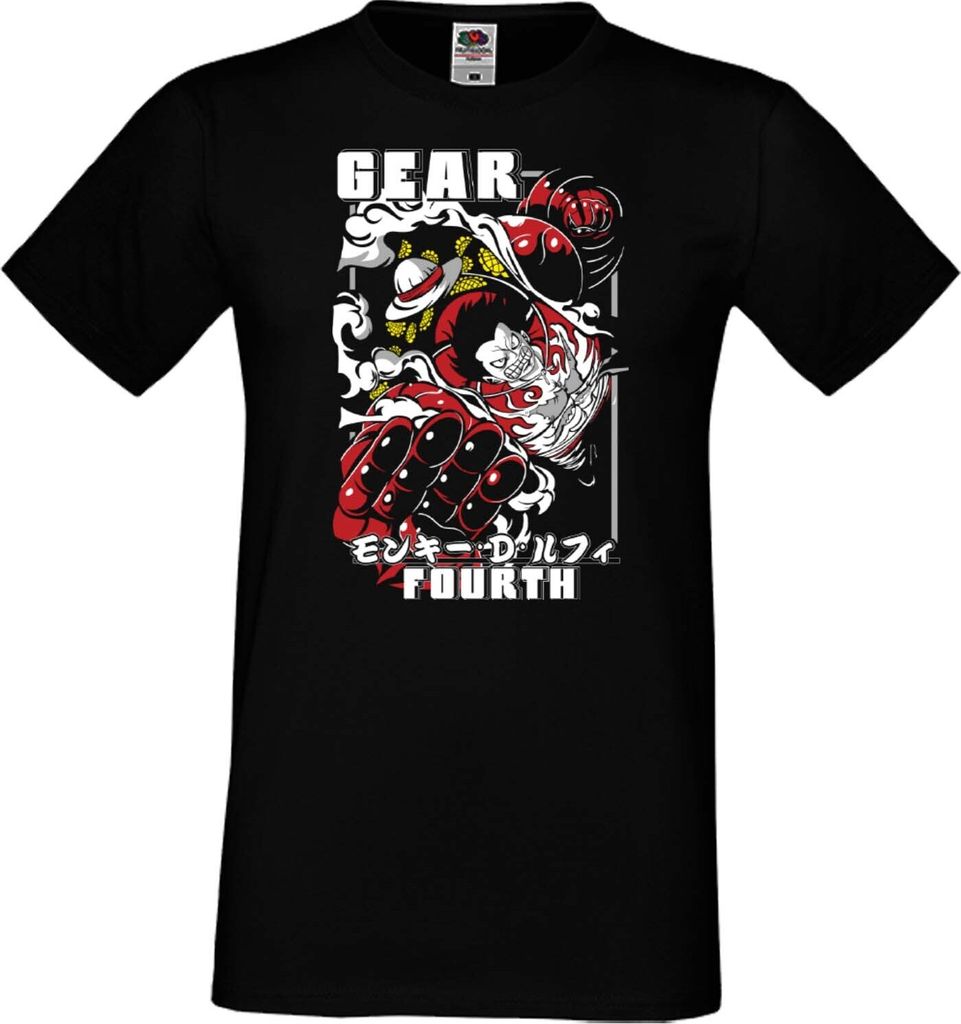 Herren T-Shirt Anime Manga One Manga Piece Anime 11 Straw Hat, Man 2XL / Schwarz