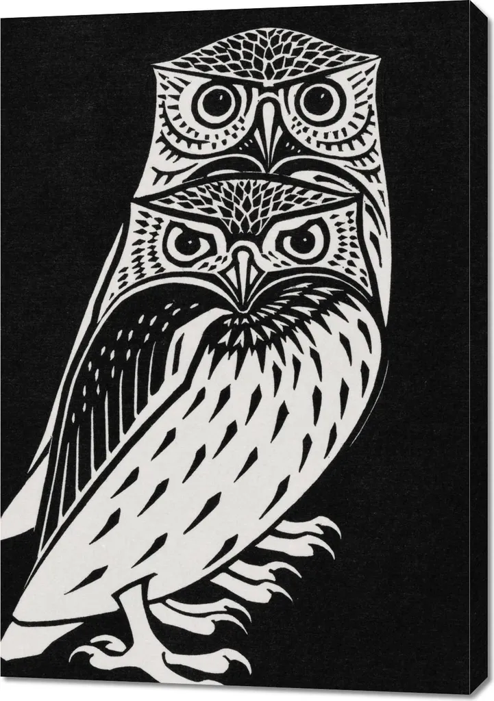 Quadro Vintage Two Owls Julie de Graag 70x100 cm | Arredo Salotto