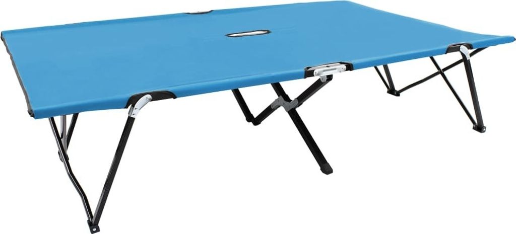 Möbel Doppelliege Klappbar Blau Stahl - Gartenliegen 310352