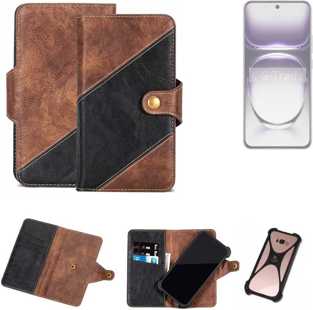K-S-Trade Handyhülle Schutzhülle Bookstyle Case kompatibel mit Oppo Reno12 Pro PJW110 Klapphülle Cover Hülle Schutztasche 1x