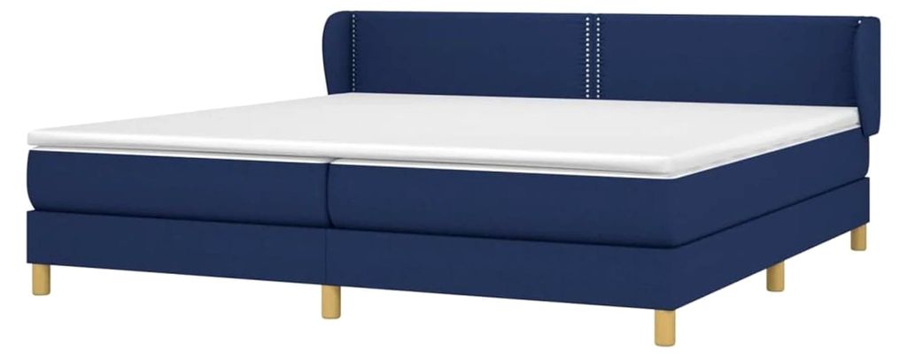 Boxspringbett mit Matratze Blau 200x200 cm Stoff Gästebett Familienbett