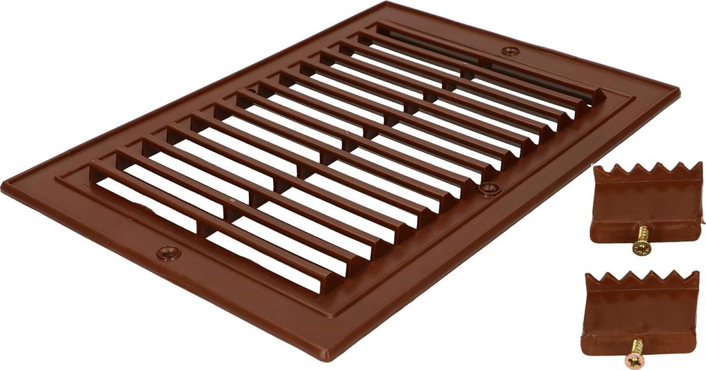 KOTARBAU Ventilationsgitter 14 cm x 21 cm zum Einschrauben aus Kunststoff Lüftungsgitter Plastik Gitter für Kamine Ventilation Braun