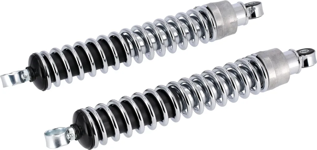 Amortisseur 385 mm MZ ETZ 251 réglable avec finition chrome brillant - 2