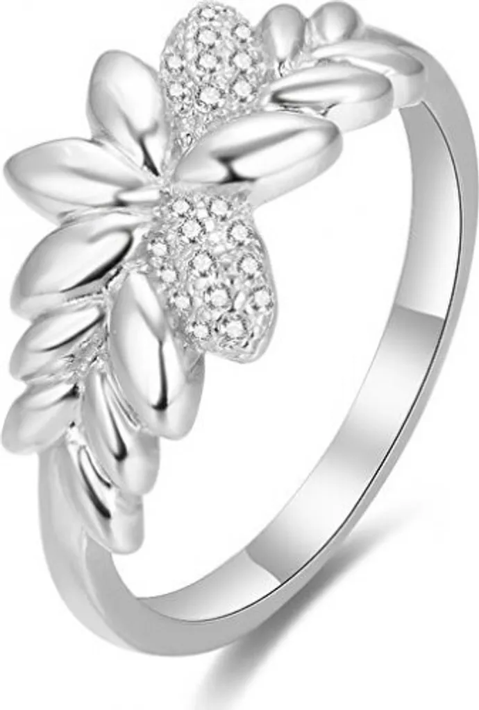 Anneau en argent pour femme serti de zirconium brillant - Réf AGG347