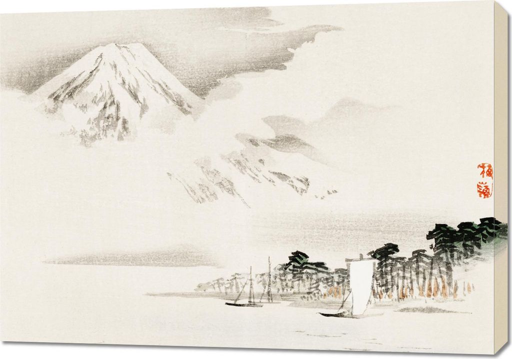 Bild 100x70cm Blick auf den Fuji, Kōno Bairei Japanisches Vintage für das Wohnzimmer