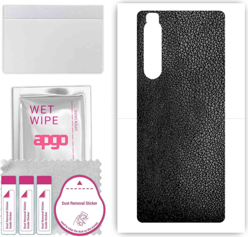 apgo Rückseite Schutzfolie, Skin, kompatibel mit Sony Xperia 1 II, Hinten Displayschutzfolie aus Vinylfolie, kratzfest, einfache Montage - Schwarz...