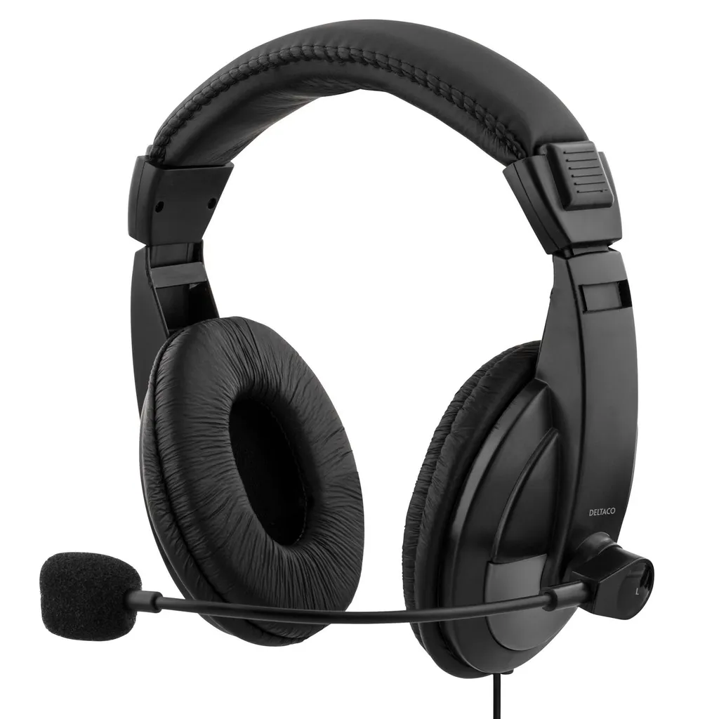 Casque de bureau USB pour télétravail avec micro et long câble - Gris