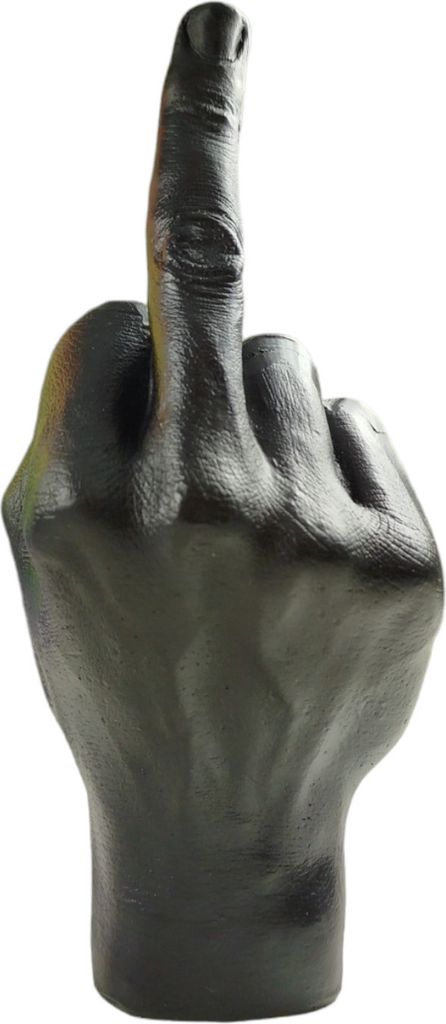 Mittelfinger Dekofigur Stinkefinger Skulptur in Schwarz Produktbild 