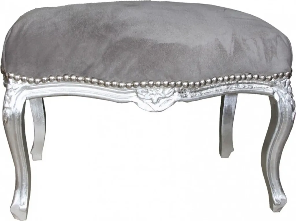 Offerta Sgabello Barocco Casa Padrino Grigio Argento | Arredo Antico