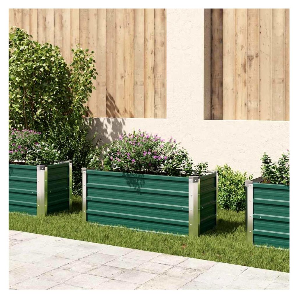 Item-Garden Hochbeet aus verzinktem Stahl, 100 x 40 x 45 cm, Grün, Rasen & Garten, Gartenarbeit, Töpfe & Pflanzgefäße