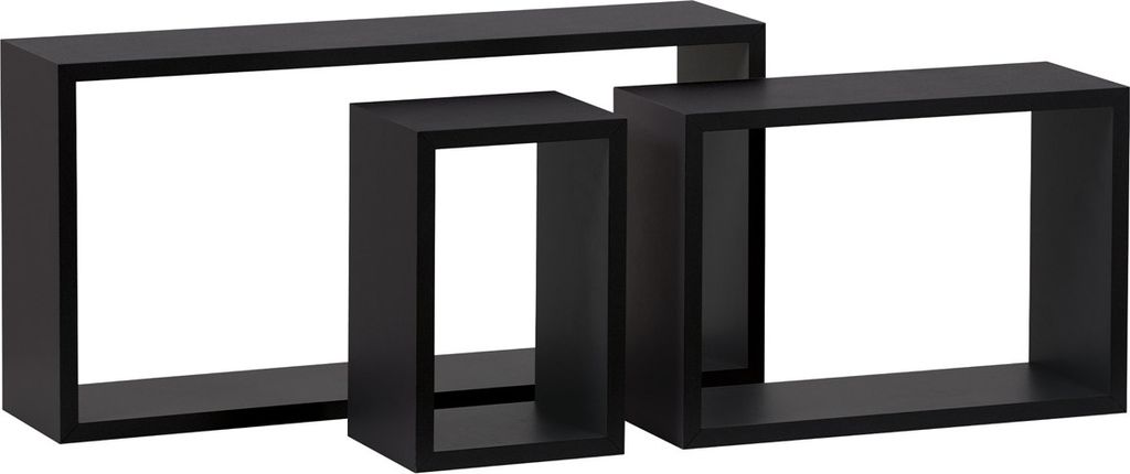 Autronic Mensola a muro, set di 3 P-009 BK Immagine del prodotto 