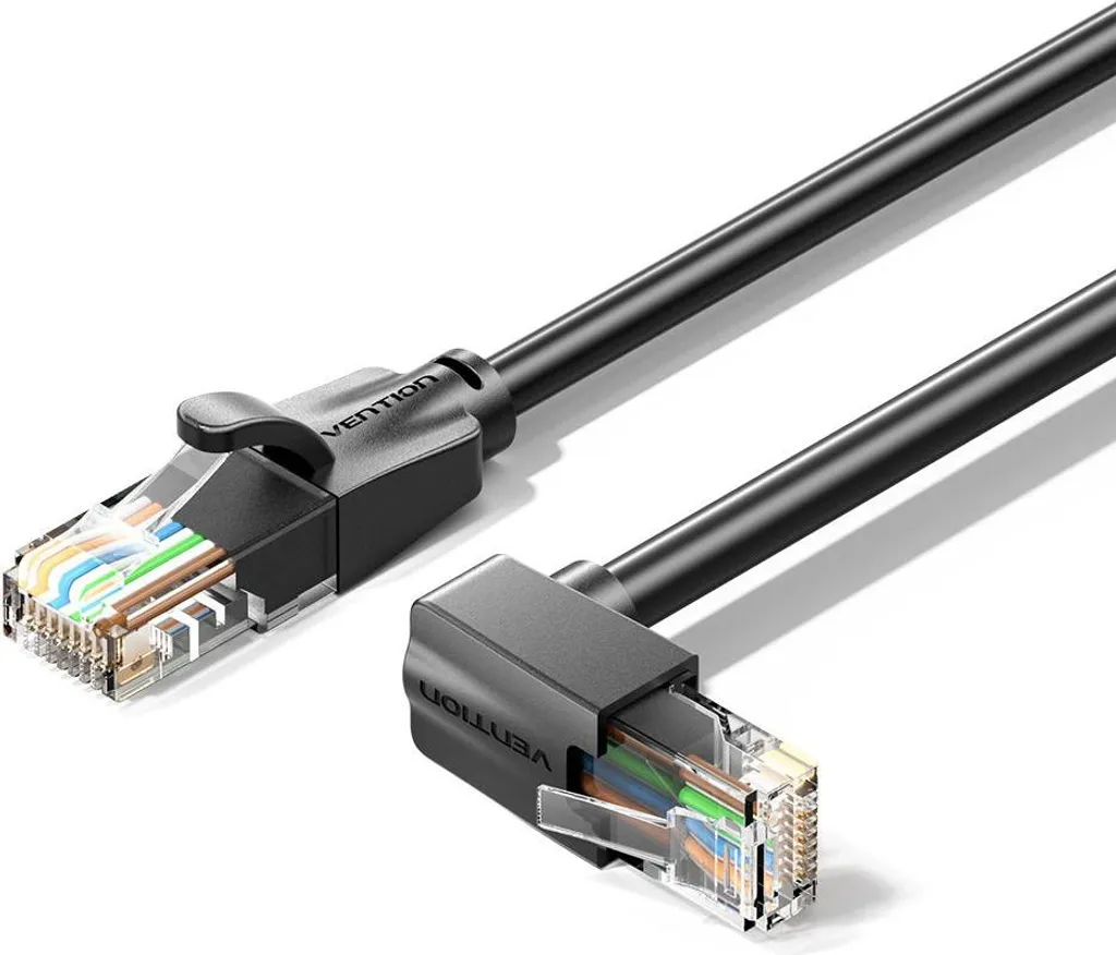 Vention Cat.6 UTP Câble Ethernet Angle Droit 8M Noir Connectique Réseau