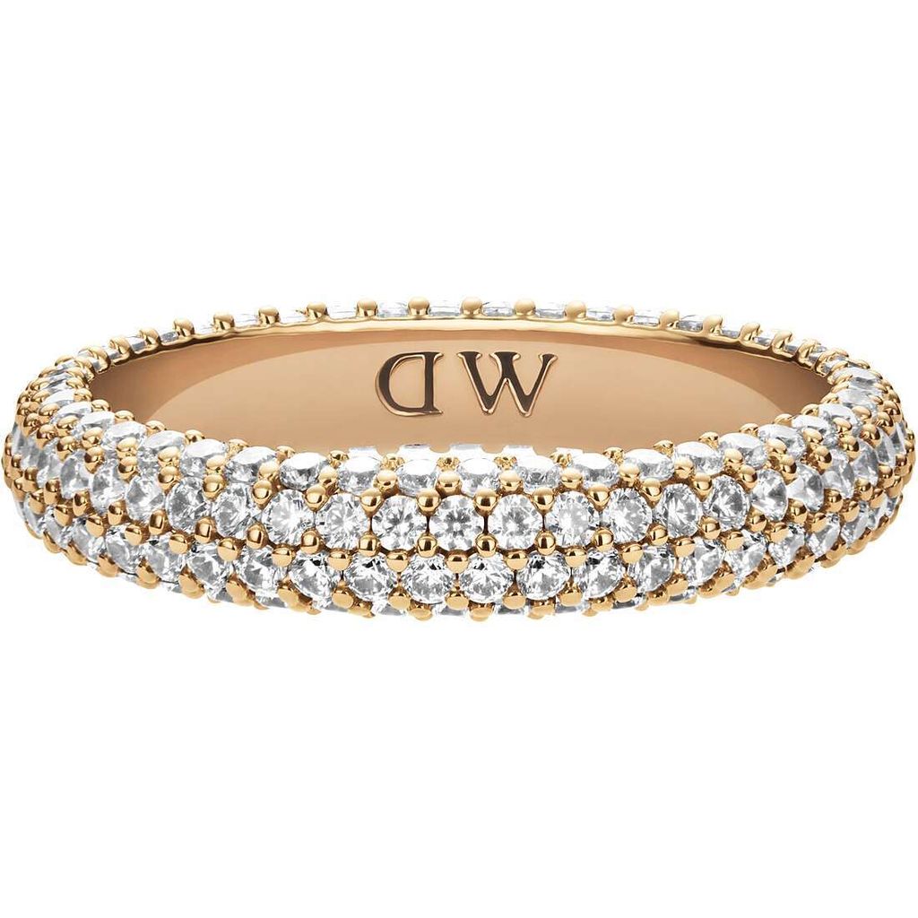 Glitzernder vergoldeter Pavé -Kristallring DW0040064 - Kreislauf: 58 mm