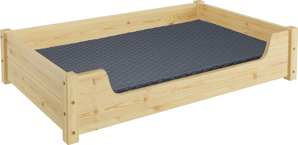 Hundebett für große Hunde 100x60 Kiefer Tierbett V-30-32-K-100x60Rollrost und Matratze inkl.