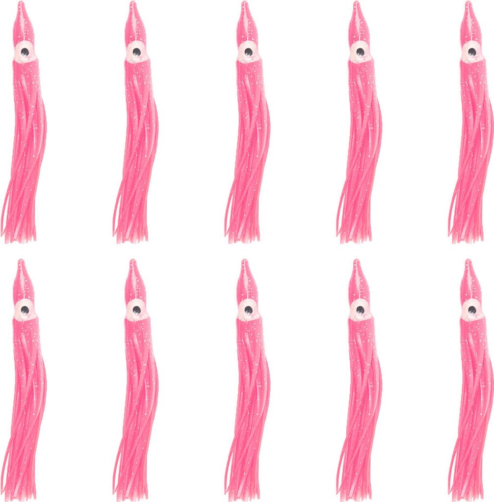 10Pcs 9cm Angeln Künstlicher Tintenfisch Octopus Soft Bait Lures Tackle Zubehör, Pink