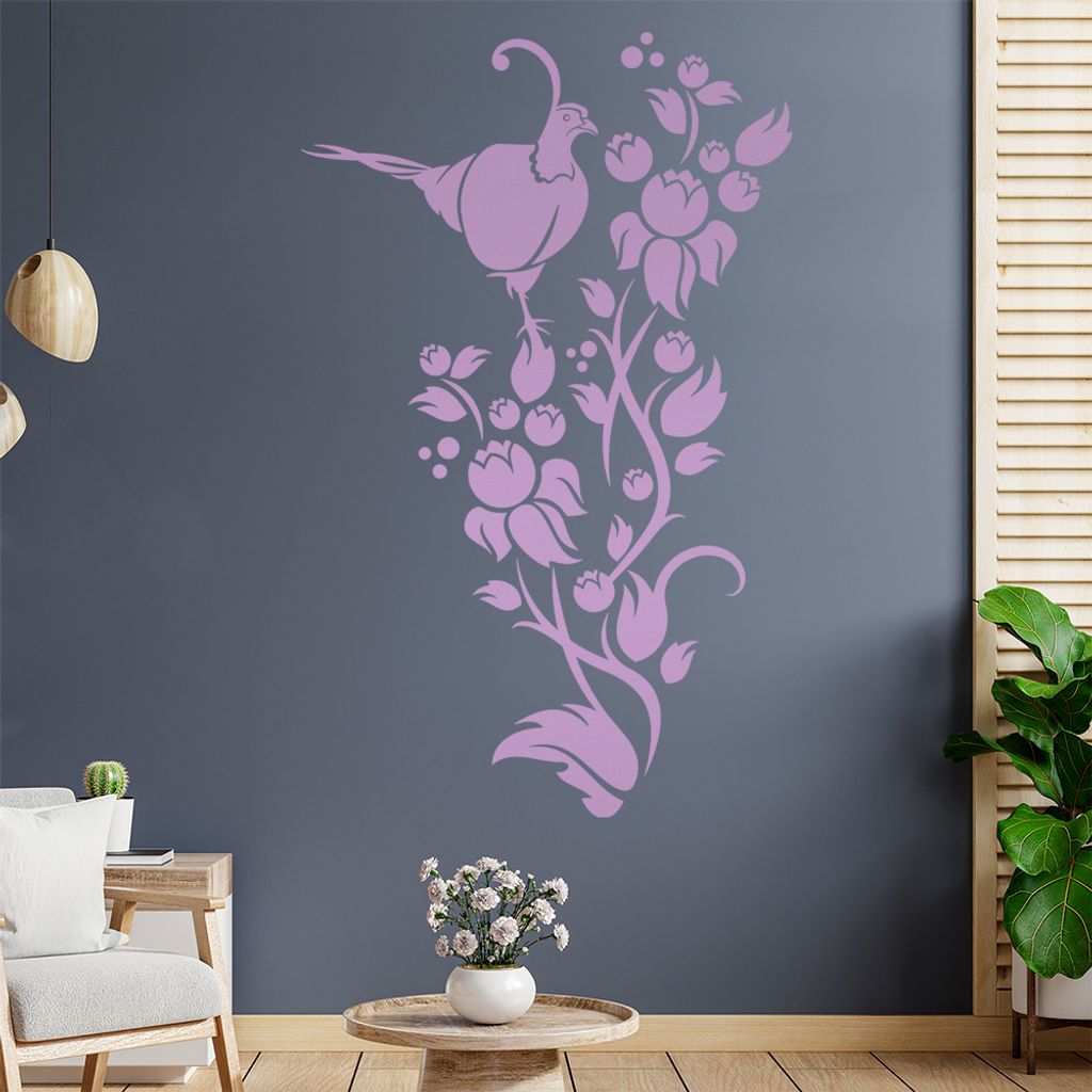 Fasan Ranke Tribal Wandtattoo in 6 Größen - Wandaufkleber Wall Sticker - Dekoration, Küche, Wohnzimmer, Schlafzimmer, Badezimmer