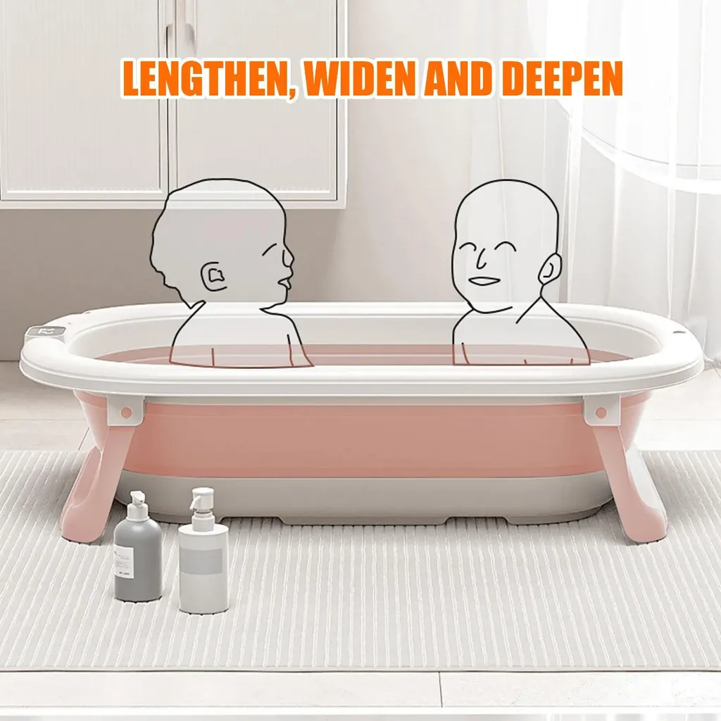 Baignoire bébé compacte pliable rose : Sécurité et gain de place 24m