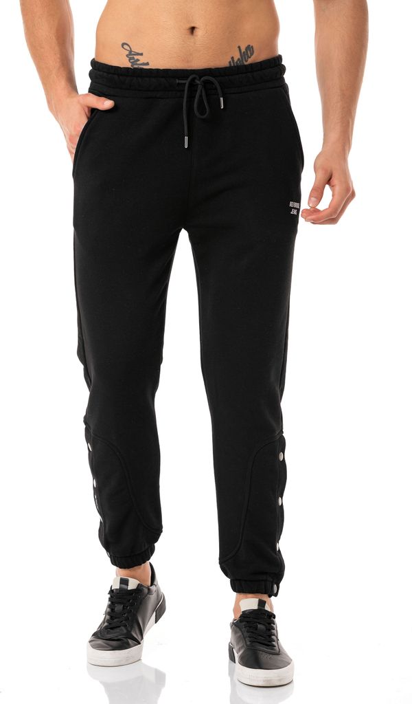 Red Bridge Herren Jogginghose Button Up Schwarz XXL