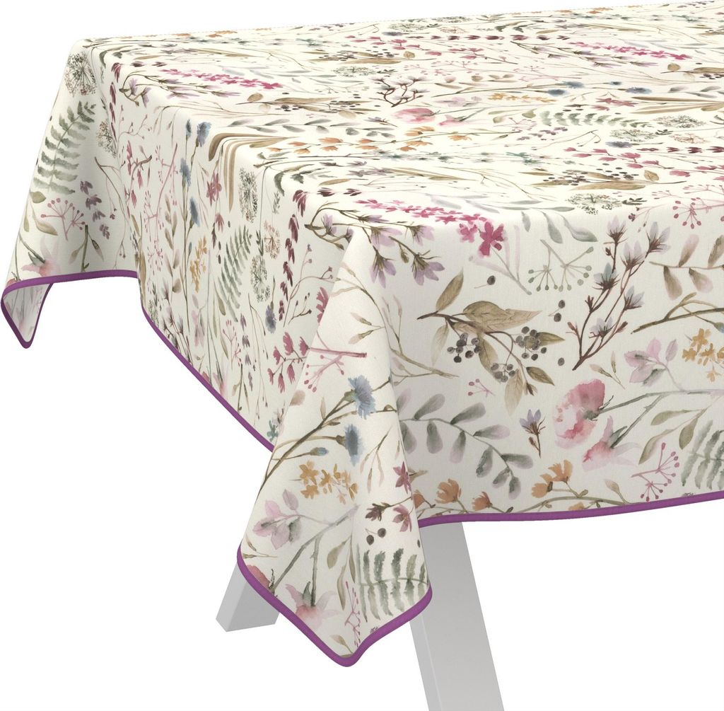 Tischdecke Penelope-Blätter Mehrfarbig 300x140cm Band
