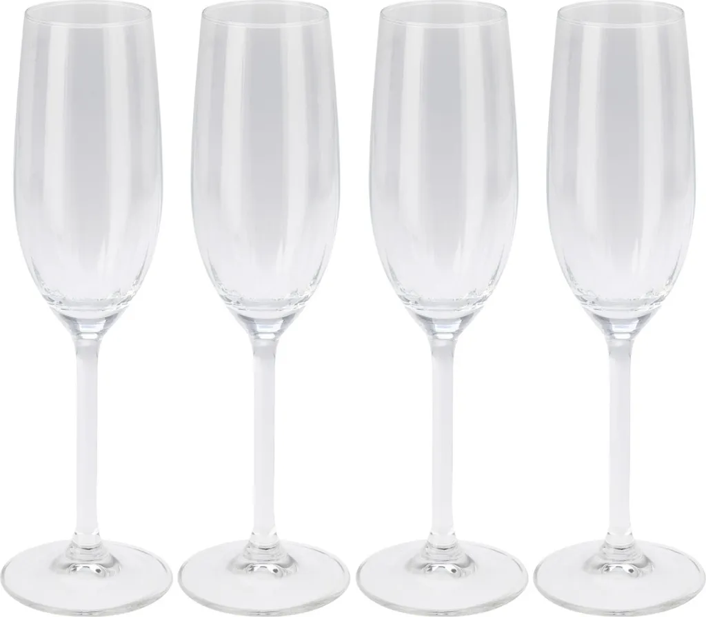 Set Bicchieri da Spumante 210 ml - 4 Flutes Vetro Resistente per Casa